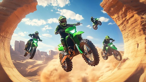 Gameplay screenshot 2 from Stunt Motorcycle Racing Game - Racing game